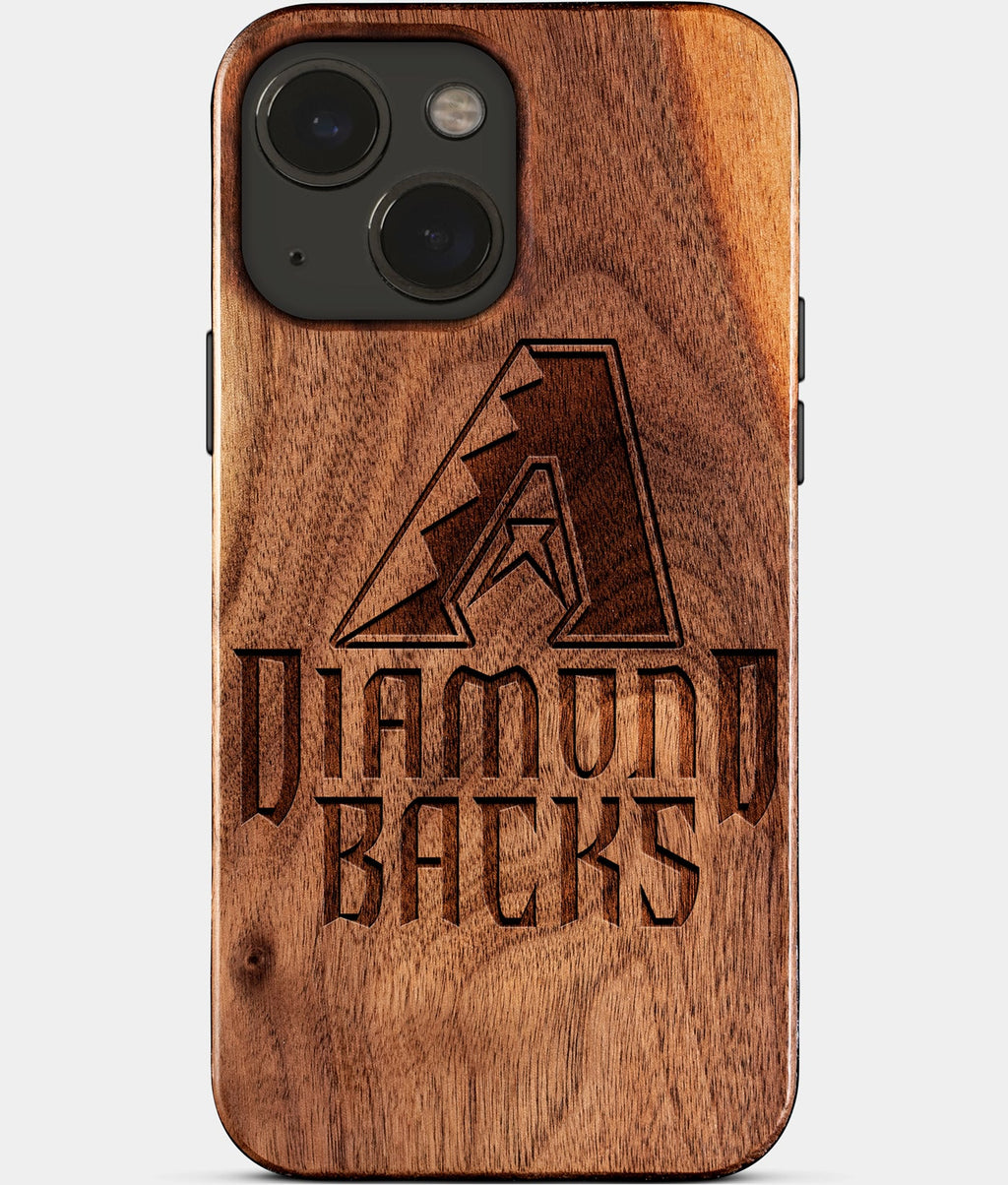 Eco-friendly Arizona Diamondbacks iPhone 15 Case - Carved Wood Custom Arizona Diamondbacks Gift For Him - Monogrammed Personalized iPhone 15 Cover By Aldergrove & Oak