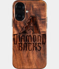 Eco-friendly Arizona Diamondbacks iPhone 16 Case - Carved Wood Custom Arizona Diamondbacks Gift For Him - Monogrammed Personalized iPhone 16 Cover By Aldergrove & Oak