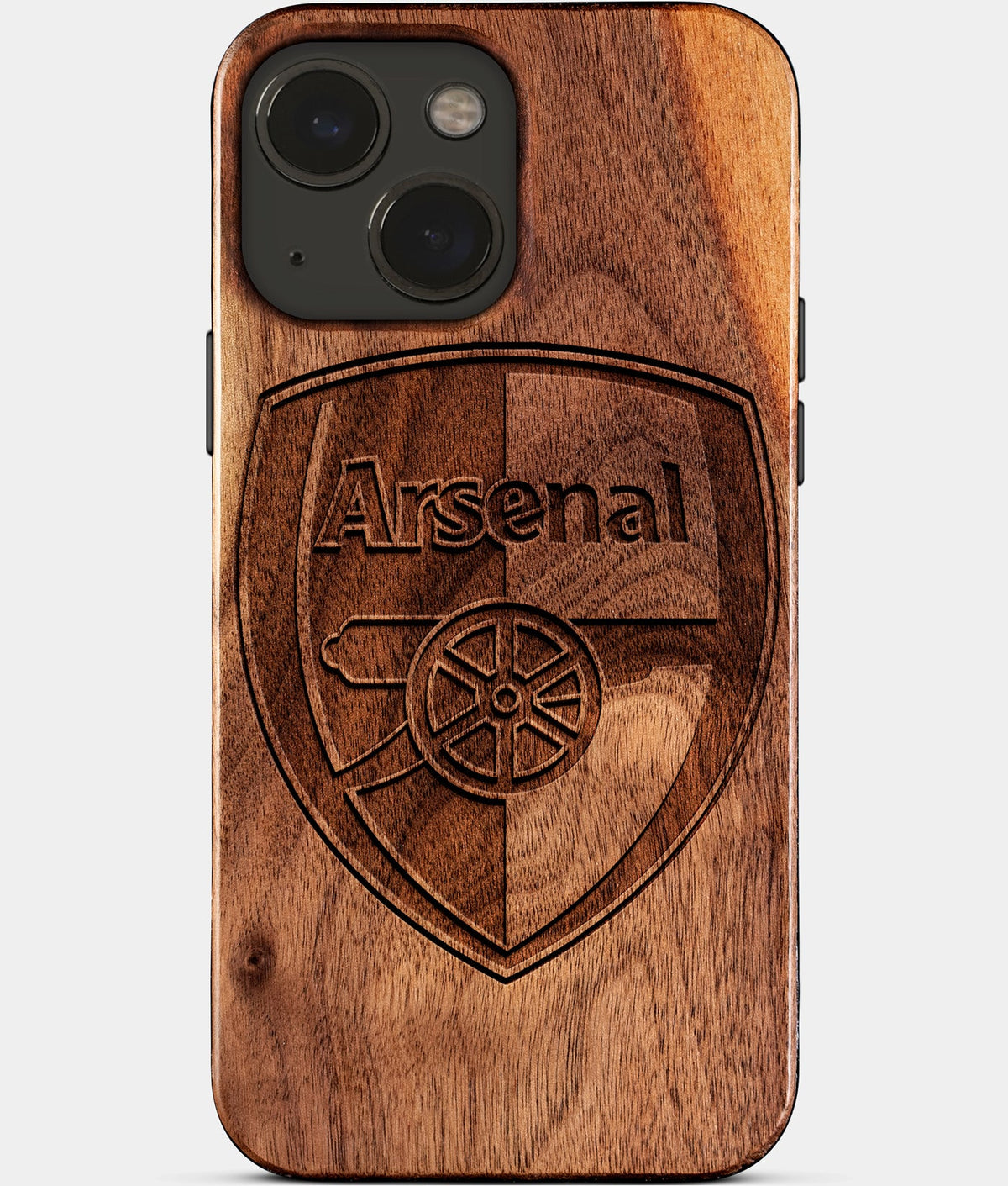 Eco-friendly Arsenal FC iPhone 15 Case - Carved Wood Custom Arsenal FC Gift For Him - Monogrammed Personalized iPhone 15 Cover By Aldergrove & Oak