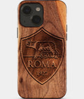 Eco-friendly AS Roma iPhone 15 Case - Carved Wood Custom AS Roma Gift For Him - Monogrammed Personalized iPhone 15 Cover By Aldergrove & Oak