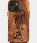 Eco-friendly Atlanta Braves iPhone 15 Case - Carved Wood Custom Atlanta Braves Gift For Him - Monogrammed Personalized iPhone 15 Cover By Aldergrove & Oak