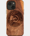 Eco-friendly Atlanta Hawks iPhone 15 Case - Carved Wood Custom Atlanta Hawks Gift For Him - Monogrammed Personalized iPhone 15 Cover By Aldergrove & Oak