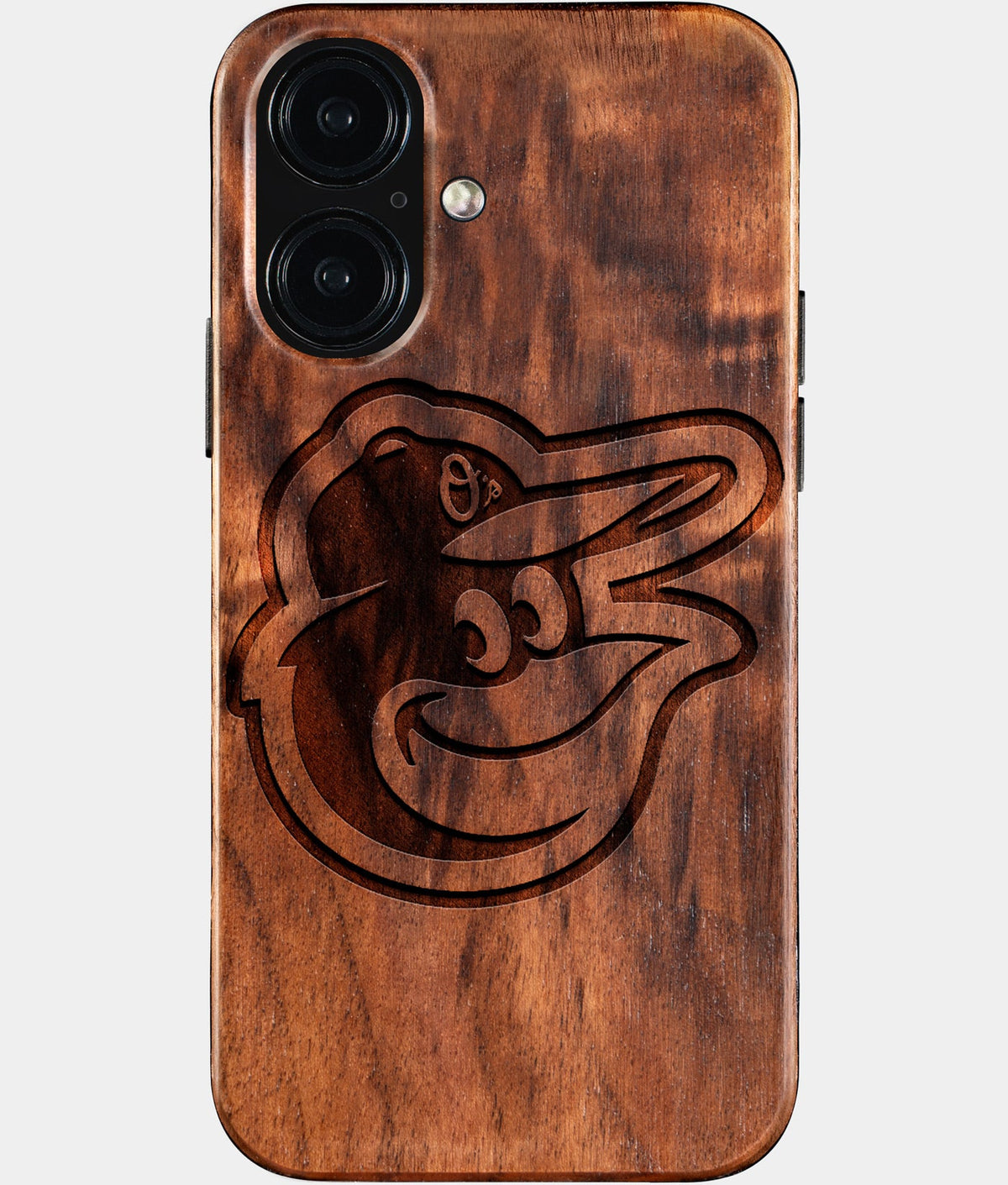 Eco-friendly Baltimore Orioles iPhone 16 Case - Carved Wood Custom Baltimore Orioles Gift For Him - Monogrammed Personalized iPhone 16 Cover By Aldergrove & Oak