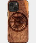 Eco-friendly Boston Bruins iPhone 15 Case - Carved Wood Custom Boston Bruins Gift For Him - Monogrammed Personalized iPhone 15 Cover By Aldergrove & Oak