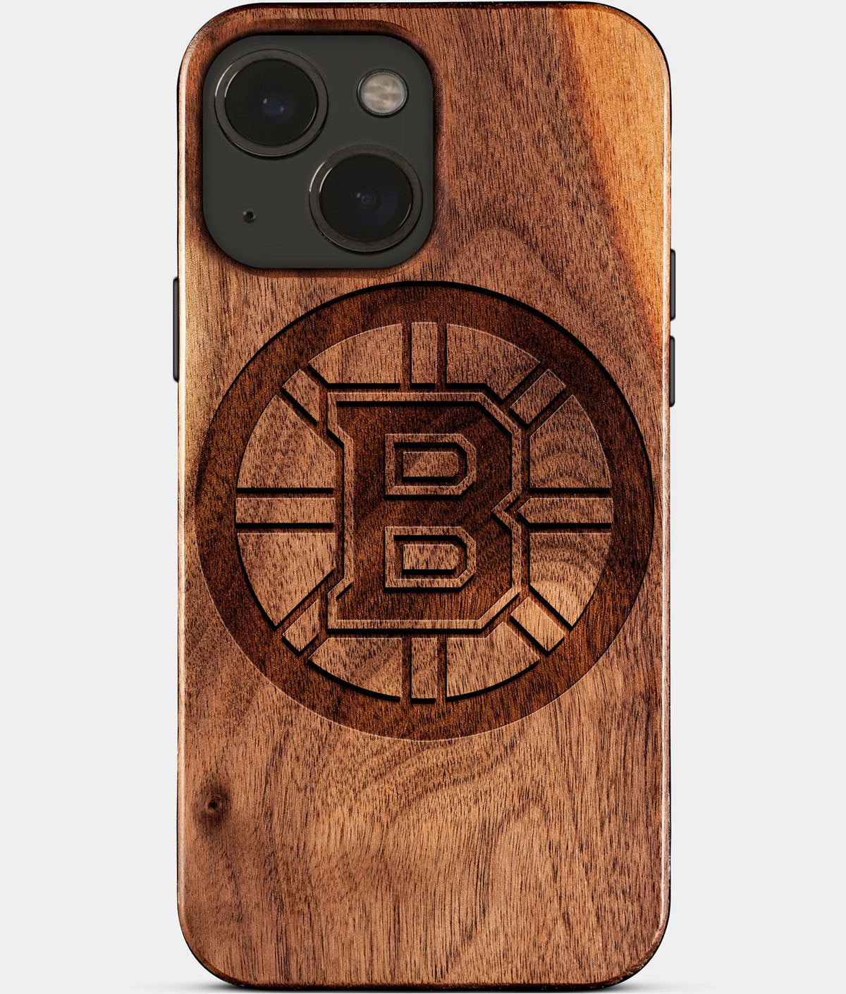 Eco-friendly Boston Bruins iPhone 15 Case - Carved Wood Custom Boston Bruins Gift For Him - Monogrammed Personalized iPhone 15 Cover By Aldergrove & Oak