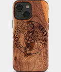 Eco-friendly Boston Celtics iPhone 15 Case - Carved Wood Custom Boston Celtics Gift For Him - Monogrammed Personalized iPhone 15 Cover By Aldergrove & Oak