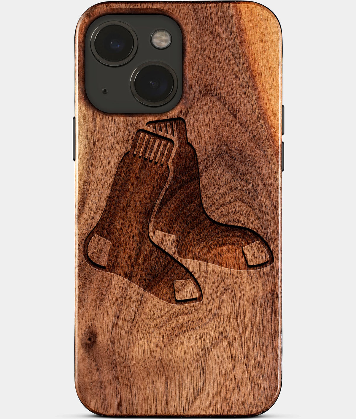 Eco-friendly Boston Red Sox iPhone 15 Case - Carved Wood Custom Boston Red Sox Gift For Him - Monogrammed Personalized iPhone 15 Cover By Aldergrove & Oak