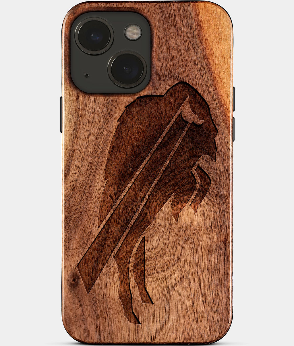 Eco-friendly Buffalo Bills iPhone 15 Case - Carved Wood Custom Buffalo Bills Gift For Him - Monogrammed Personalized iPhone 15 Cover By Aldergrove & Oak