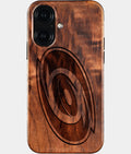 Eco-friendly Carolina Hurricanes iPhone 16 Case - Carved Wood Custom Carolina Hurricanes Gift For Him - Monogrammed Personalized iPhone 16 Cover By Aldergrove & Oak