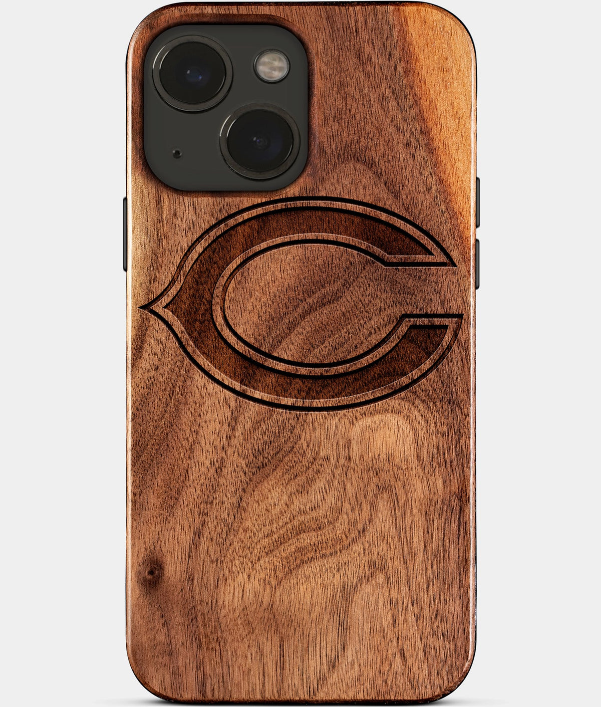 Eco-friendly Chicago Bears iPhone 15 Case - Carved Wood Custom Chicago Bears Gift For Him - Monogrammed Personalized iPhone 15 Cover By Aldergrove & Oak