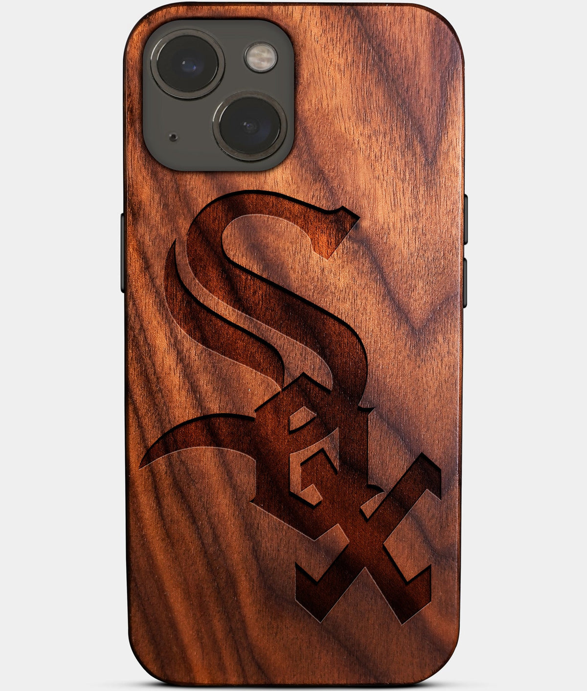 Eco-friendly Chicago White Sox iPhone 14 Case - Carved Wood Custom Chicago White Sox Gift For Him - Monogrammed Personalized iPhone 14 Cover By Aldergrove & Oak