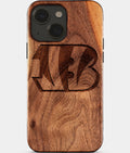 Eco-friendly Cincinnati Bengals iPhone 15 Case - Carved Wood Custom Cincinnati Bengals Gift For Him - Monogrammed Personalized iPhone 15 Cover By Aldergrove & Oak