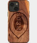 Eco-friendly Cincinnati Reds iPhone 15 Case - Carved Wood Custom Cincinnati Reds Gift For Him - Monogrammed Personalized iPhone 15 Cover By Aldergrove & Oak