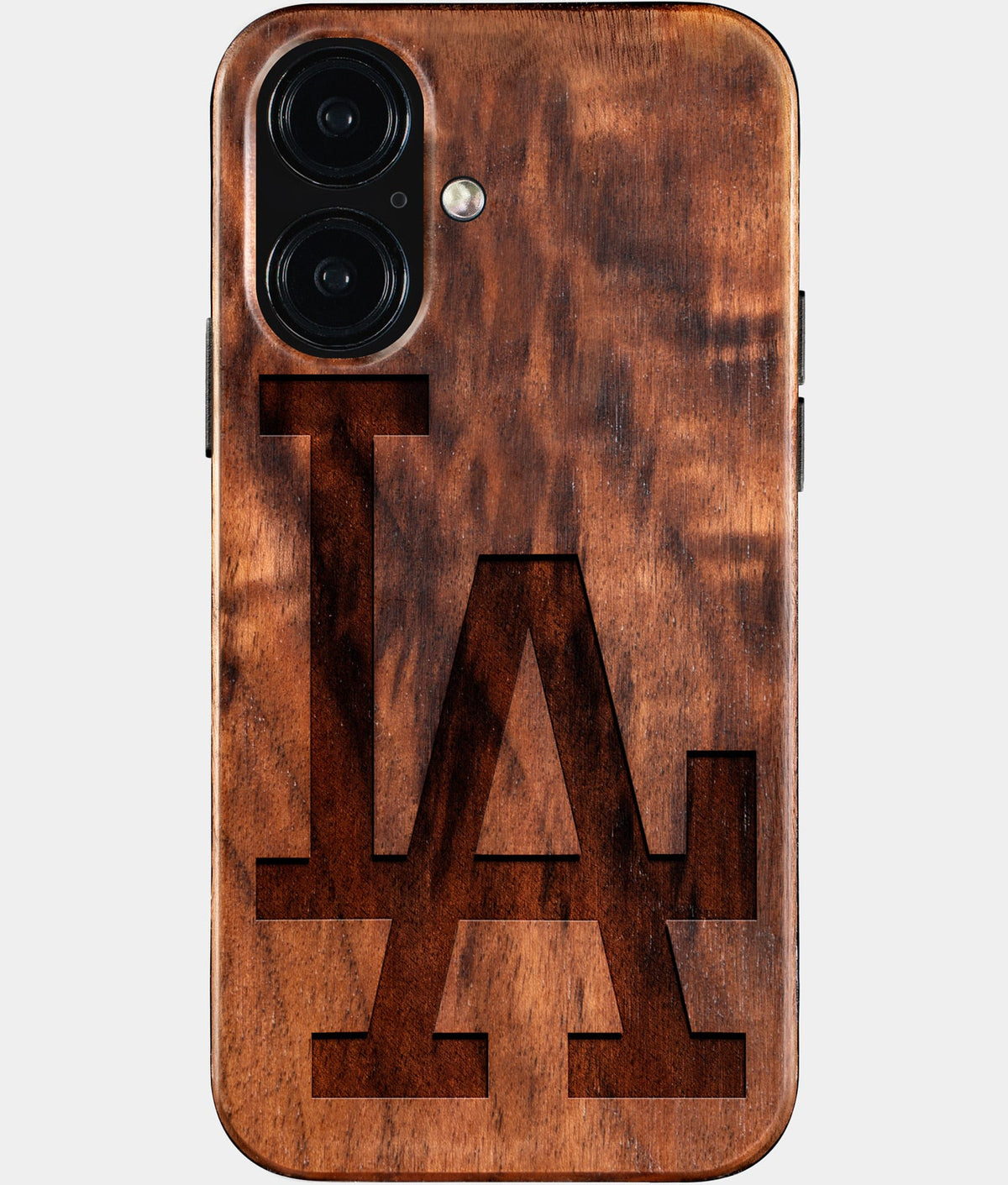 Eco-friendly Classic Los Angeles Dodgers iPhone 16 Case. Dodgers 2025 World Series Cases. Carved Wood Custom Los Angeles Dodgers Gift For Him - Monogrammed Personalized iPhone 16 Cover By Aldergrove & Oak