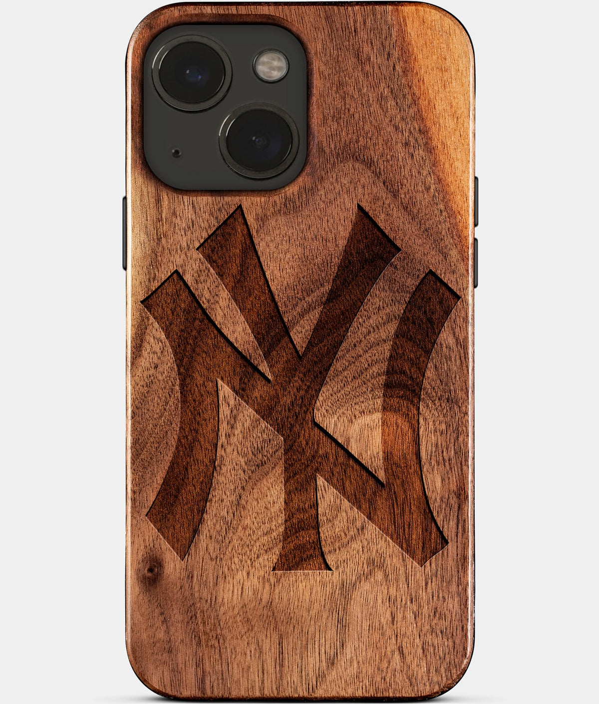 Eco-friendly Classic New York Yankees iPhone 15 Case - Carved Wood Custom New York Yankees Gift For Him - Monogrammed Personalized iPhone 15 Cover By Aldergrove & Oak