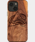 Eco-friendly Colorado Avalanche iPhone 15 Case - Carved Wood Custom Colorado Avalanche Gift For Him - Monogrammed Personalized iPhone 15 Cover By Aldergrove & Oak