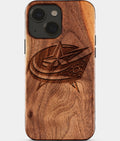 Eco-friendly Columbus Blue Jackets iPhone 15 Case - Carved Wood Custom Columbus Blue Jackets Gift For Him - Monogrammed Personalized iPhone 15 Cover By Aldergrove & Oak
