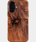 Eco-friendly Dallas Stars iPhone 16 Case - Carved Wood Custom Dallas Stars Gift For Him - Monogrammed Personalized iPhone 16 Cover By Aldergrove & Oak