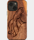 Eco-friendly Denver Broncos iPhone 15 Case - Carved Wood Custom Denver Broncos Gift For Him - Monogrammed Personalized iPhone 15 Cover By Aldergrove & Oak
