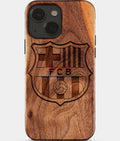 Eco-friendly FC Barcelona iPhone 15 Case - Carved Wood Custom FC Barcelona Gift For Him - Monogrammed Personalized iPhone 15 Cover By Aldergrove & Oak