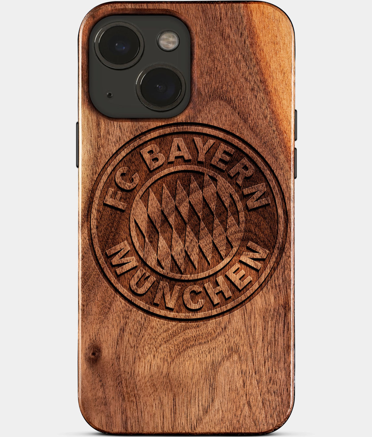 Eco-friendly FC Bayern iPhone 15 Case - Carved Wood Custom FC Bayern Gift For Him - Monogrammed Personalized iPhone 15 Cover By Aldergrove & Oak