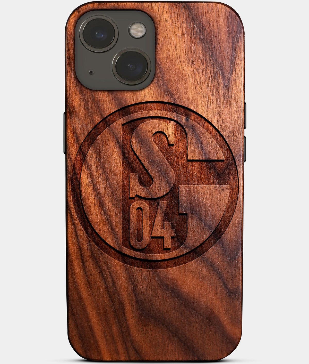Eco-friendly FC Schalke 04 iPhone 14 Case - Carved Wood Custom FC Schalke 04 Gift For Him - Monogrammed Personalized iPhone 14 Cover By Aldergrove & Oak
