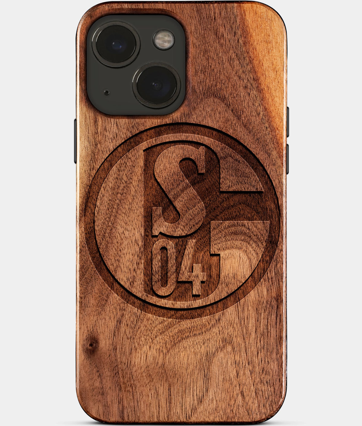 Eco-friendly FC Schalke 04 iPhone 15 Case - Carved Wood Custom FC Schalke 04 Gift For Him - Monogrammed Personalized iPhone 15 Cover By Aldergrove & Oak