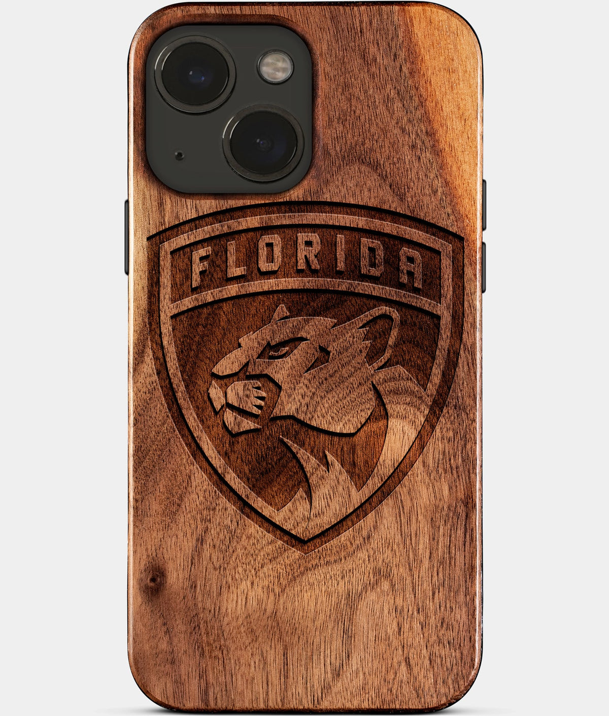 Eco-friendly Florida Panthers iPhone 15 Case - Carved Wood Custom Florida Panthers Gift For Him - Monogrammed Personalized iPhone 15 Cover By Aldergrove & Oak