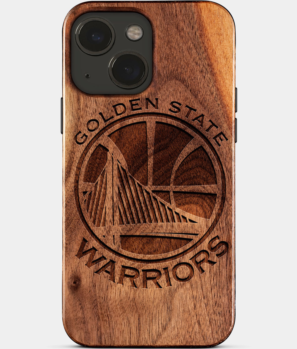 Eco-friendly Golden State Warriors iPhone 15 Case - Carved Wood Custom Golden State Warriors Gift For Him - Monogrammed Personalized iPhone 15 Cover By Aldergrove & Oak