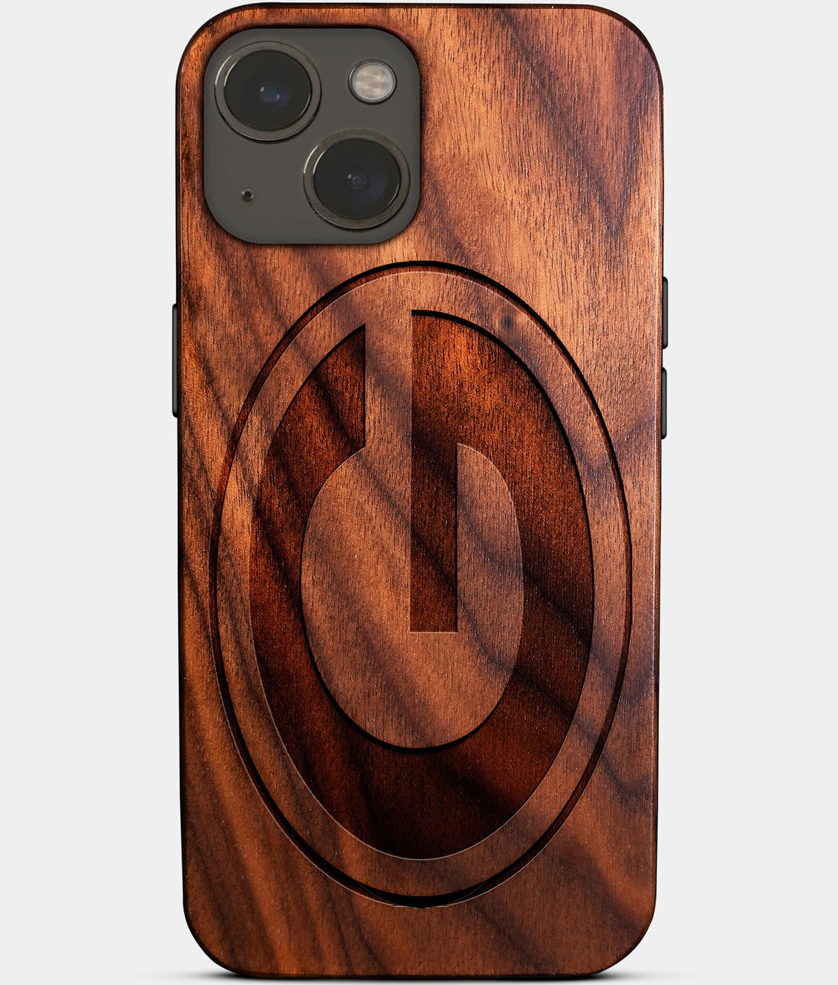 Eco-friendly Green Bay Packers iPhone 14 Case - Carved Wood Custom Green Bay Packers Gift For Him - Monogrammed Personalized iPhone 14 Cover By Aldergrove & Oak