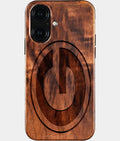 Eco-friendly Green Bay Packers iPhone 16 Case - Carved Wood Custom Green Bay Packers Gift For Him - Monogrammed Personalized iPhone 16 Cover By Aldergrove & Oak