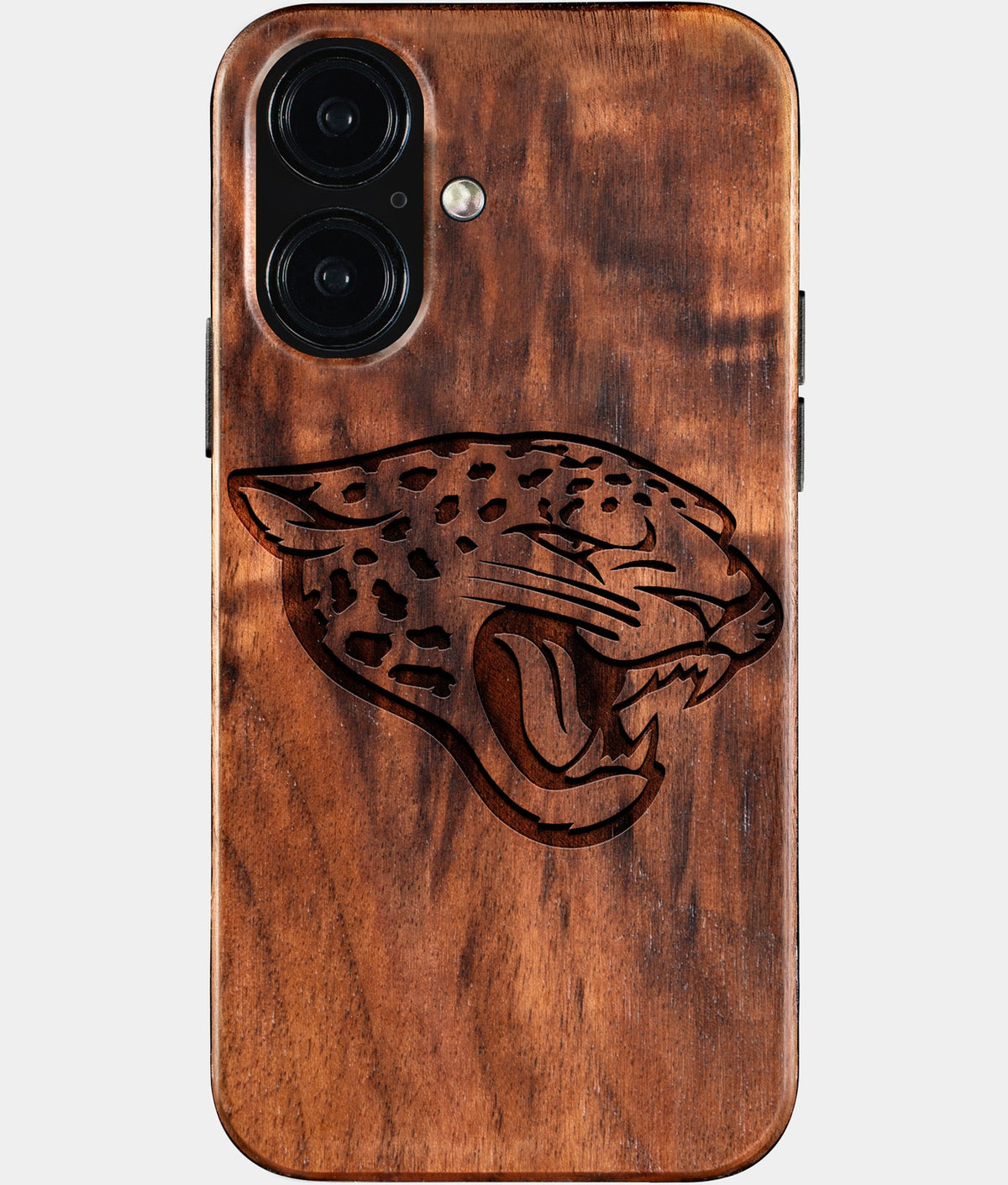 Eco-friendly Jacksonville Jaguars iPhone 16 Case - Carved Wood Custom Jacksonville Jaguars Gift For Him - Monogrammed Personalized iPhone 16 Cover By Aldergrove & Oak