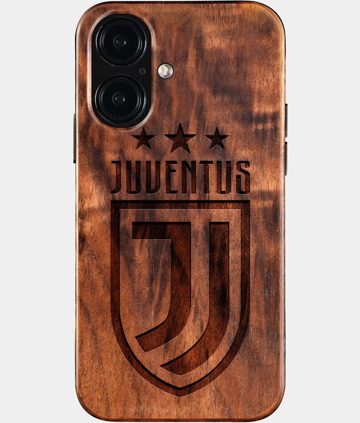Eco-friendly Juventus FC iPhone 16 Case - Carved Wood Custom Juventus FC Gift For Him - Monogrammed Personalized iPhone 16 Cover By Aldergrove & Oak
