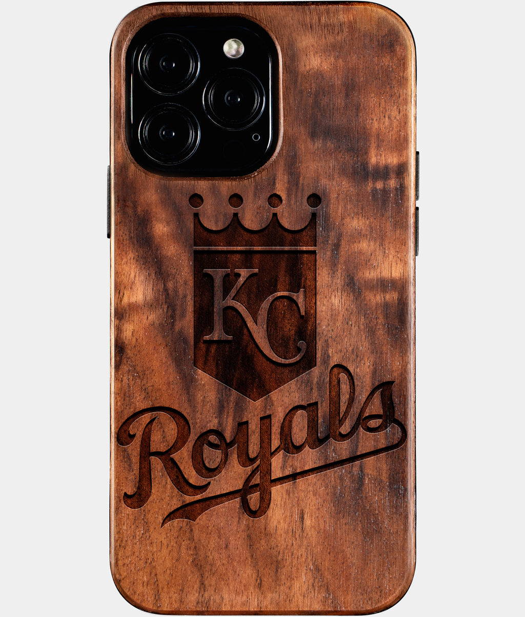 Custom Kansas City Royals iPhone 16/16 Pro/16 Pro Max/16 Plus Case - Wood KC Royals Cover - Eco-friendly Kansas City Royals iPhone 16 Case - Carved Wood Custom Kansas City Royals Gift For Him - Monogrammed Personalized iPhone 16 Cover By Aldergrove & Oak