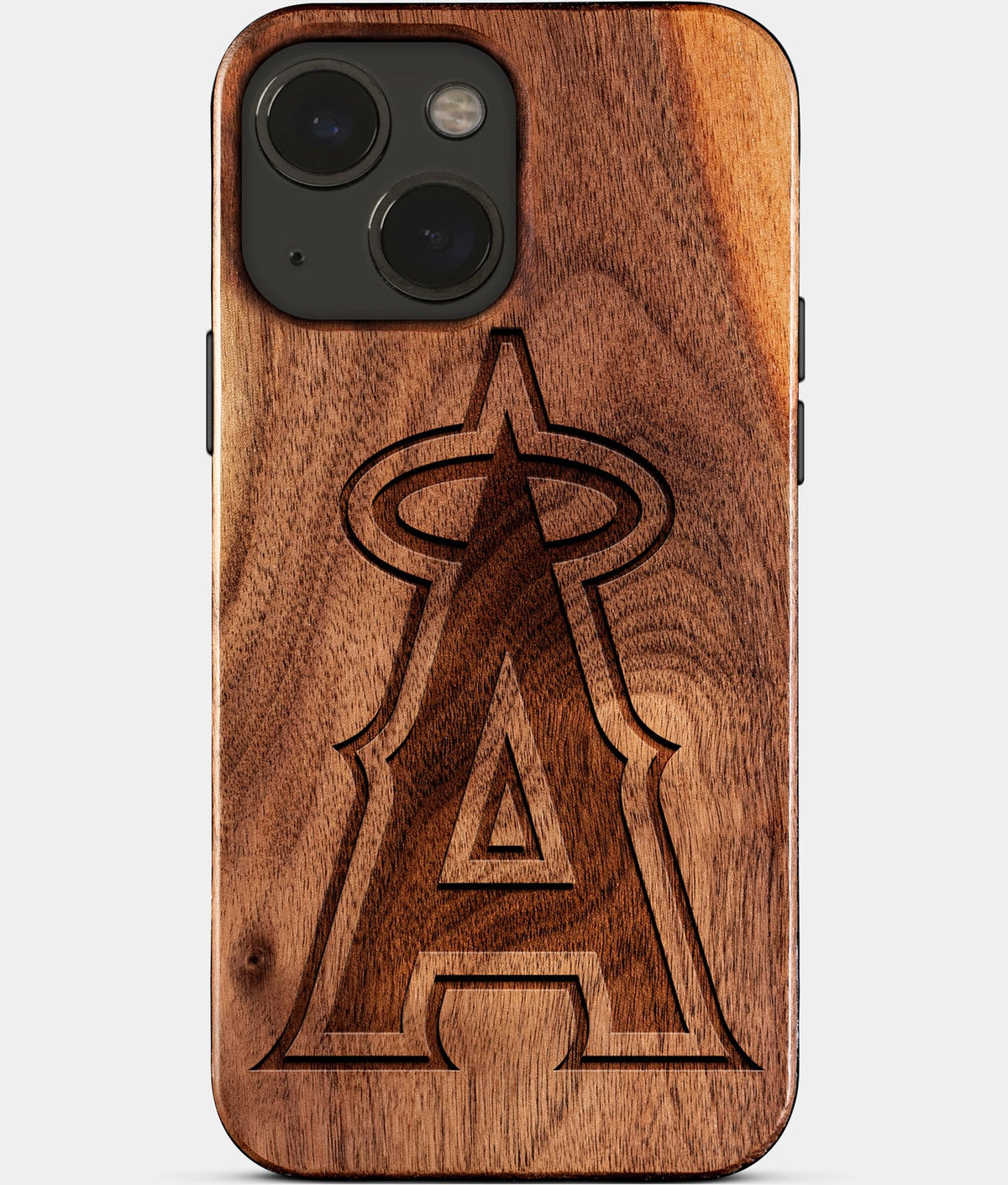 Eco-friendly Los Angeles Angels iPhone 15 Case - Carved Wood Custom Los Angeles Angels Gift For Him - Monogrammed Personalized iPhone 15 Cover By Aldergrove & Oak