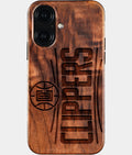 Eco-friendly Los Angeles Clippers iPhone 16 Case - Carved Wood Custom Los Angeles Clippers Gift For Him - Monogrammed Personalized iPhone 16 Cover By Aldergrove & Oak