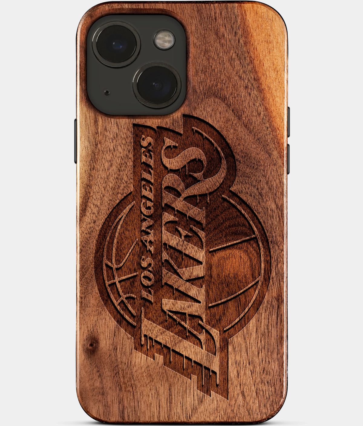 Eco-friendly Los Angeles Lakers iPhone 15 Case - Carved Wood Custom Los Angeles Lakers Gift For Him - Monogrammed Personalized iPhone 15 Cover By Aldergrove & Oak
