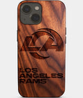 Eco-friendly Los Angeles Rams iPhone 14 Case - Carved Wood Custom Los Angeles Rams Gift For Him - Monogrammed Personalized iPhone 14 Cover By Aldergrove & Oak