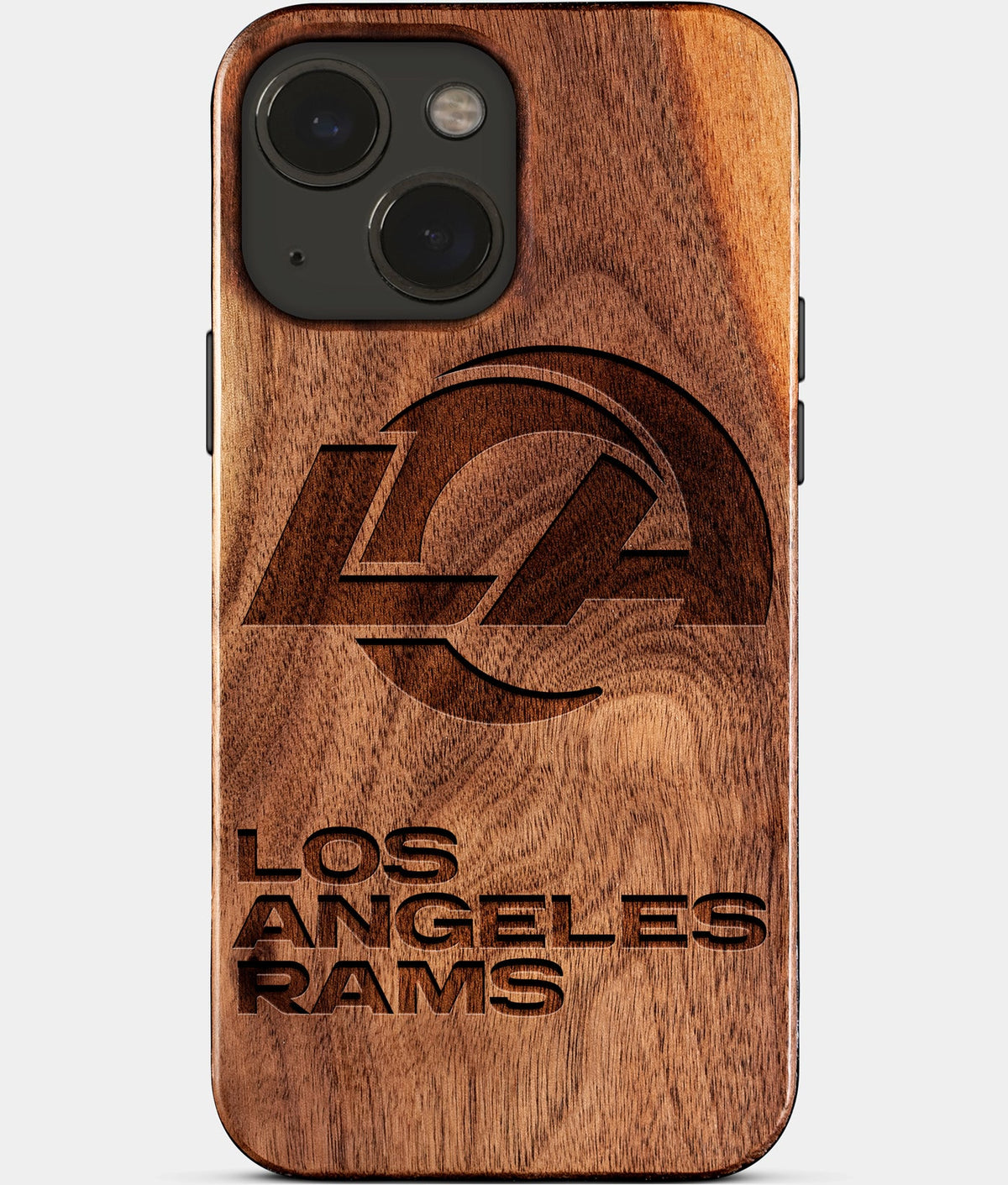 Eco-friendly Los Angeles Rams iPhone 15 Case - Carved Wood Custom Los Angeles Rams Gift For Him - Monogrammed Personalized iPhone 15 Cover By Aldergrove & Oak