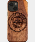 Eco-friendly Manchester City FC iPhone 15 Case - Carved Wood Custom Manchester City FC Gift For Him - Monogrammed Personalized iPhone 15 Cover By Aldergrove & Oak