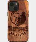 Eco-friendly Memphis Grizzlies iPhone 15 Case - Carved Wood Custom Memphis Grizzlies Gift For Him - Monogrammed Personalized iPhone 15 Cover By Aldergrove & Oak