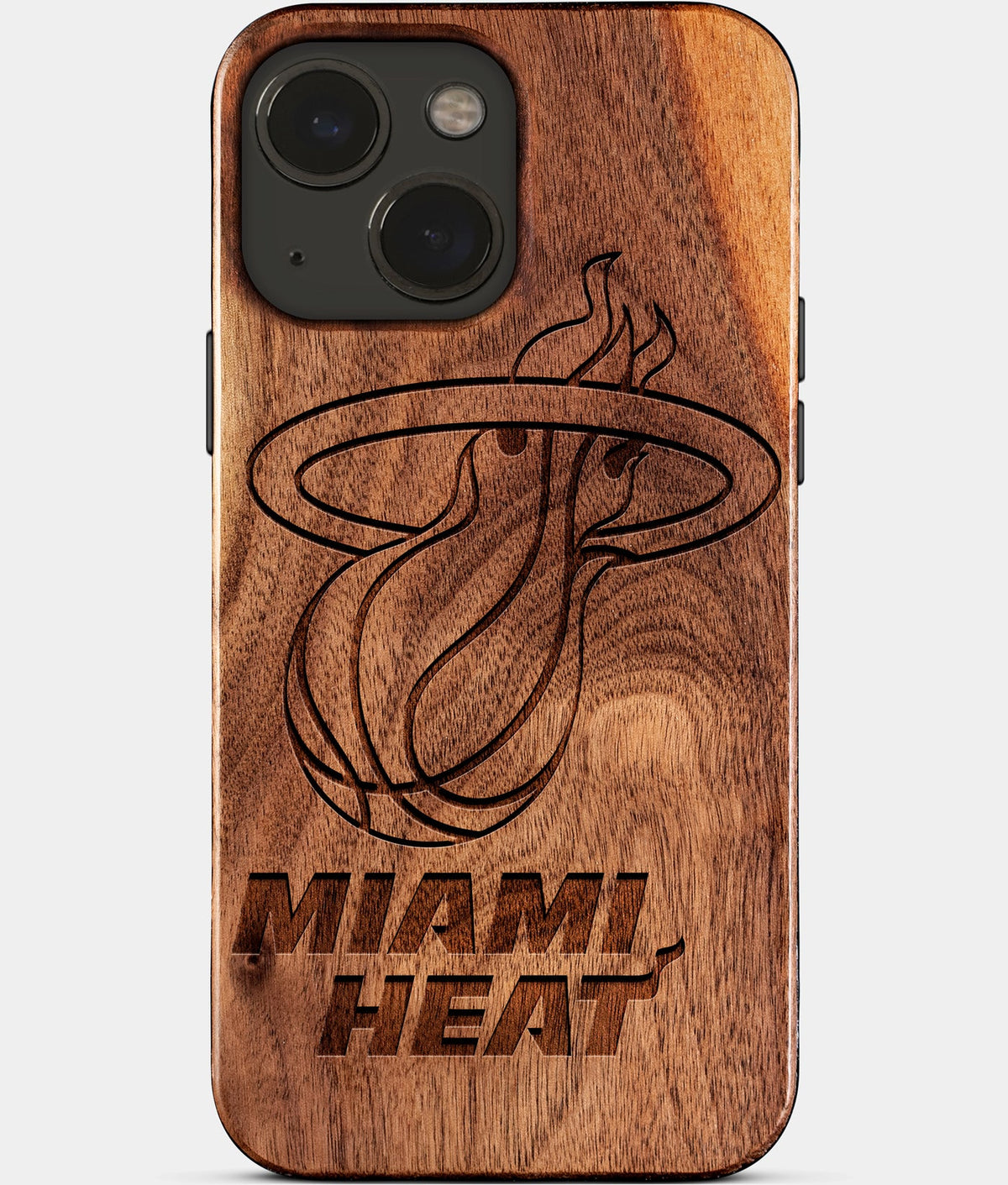 Eco-friendly Miami Heat iPhone 15 Case - Carved Wood Custom Miami Heat Gift For Him - Monogrammed Personalized iPhone 15 Cover By Aldergrove & Oak