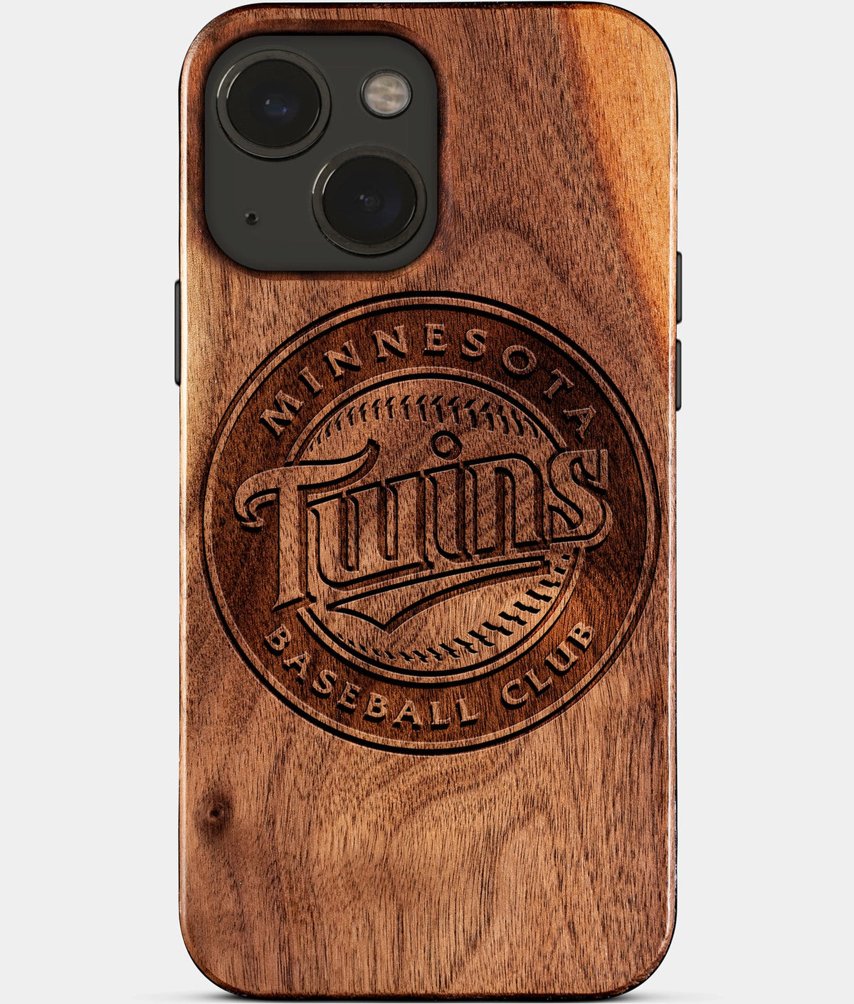 Eco-friendly Minnesota Twins iPhone 15 Case - Carved Wood Custom Minnesota Twins Gift For Him - Monogrammed Personalized iPhone 15 Cover By Aldergrove & Oak