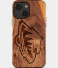 Eco-friendly Minnesota Wild iPhone 15 Case - Carved Wood Custom Minnesota Wild Gift For Him - Monogrammed Personalized iPhone 15 Cover By Aldergrove & Oak