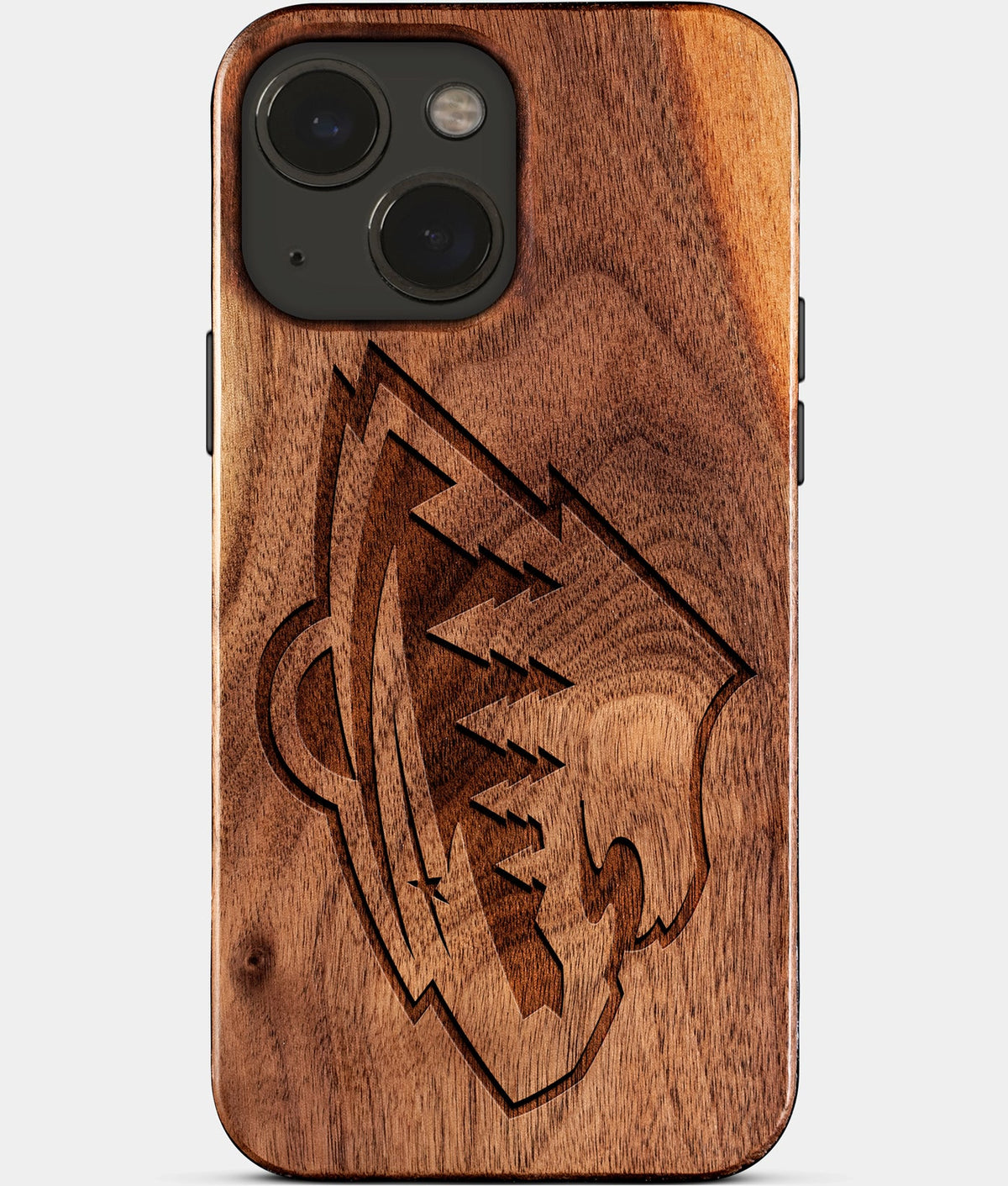 Eco-friendly Minnesota Wild iPhone 15 Case - Carved Wood Custom Minnesota Wild Gift For Him - Monogrammed Personalized iPhone 15 Cover By Aldergrove & Oak