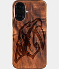 Eco-friendly Nashville Predators iPhone 16 Case - Carved Wood Custom Nashville Predators Gift For Him - Monogrammed Personalized iPhone 16 Cover By Aldergrove & Oak