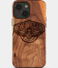 Eco-friendly New Orleans Pelicans iPhone 15 Case - Carved Wood Custom New Orleans Pelicans Gift For Him - Monogrammed Personalized iPhone 15 Cover By Aldergrove & Oak