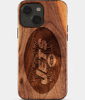 Eco-friendly New York Jets iPhone 15 Case - Carved Wood Custom New York Jets Gift For Him - Monogrammed Personalized iPhone 15 Cover By Aldergrove & Oak