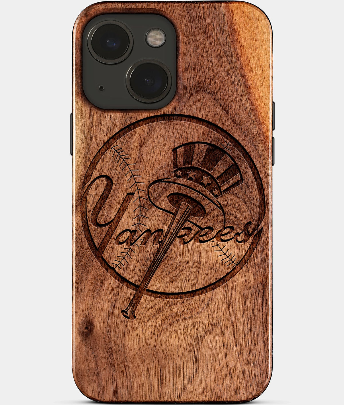 Eco-friendly New York Yankees iPhone 15 Case - Carved Wood Custom New York Yankees Gift For Him - Monogrammed Personalized iPhone 15 Cover By Aldergrove & Oak