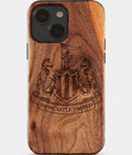 Eco-friendly Newcastle United FC iPhone 15 Case - Carved Wood Custom Newcastle United FC Gift For Him - Monogrammed Personalized iPhone 15 Cover By Aldergrove & Oak